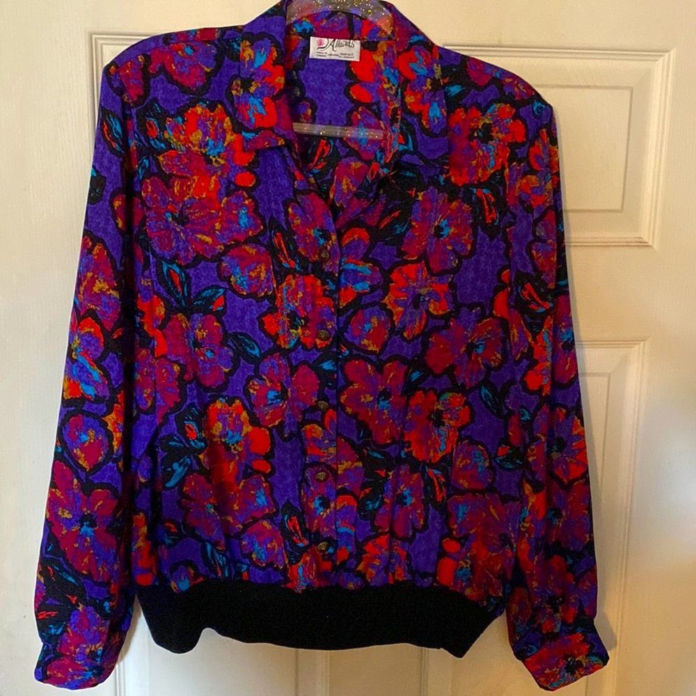 COPY - Vintage Allairds button down flowered blouse